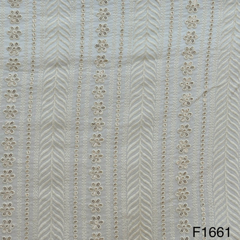 Dyeable Embroidered Sequins Georgette Fabric-F1661